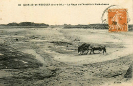 Delcampe - Quimiac En Mesquer * Ramassage Du Goemon , Goemonier * La Plage De L'anséria à Marée Basse * Pêche * Attelage Boeufs - Mesquer Quimiac