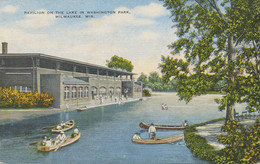 USA 1920 Superb Mint Col Pc Pavilion On The Lake In Washington Park, MILWAUKEE - Milwaukee