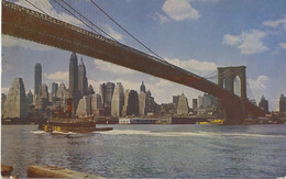 USA 1955 Fine Used Coloured Pc „Brooklyn Bridge, NEW YORK CITY“ - Brooklyn