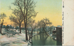 USA 1910 FU Coloured Pc „Winter Scene. Bronx River, New York“ - Bronx