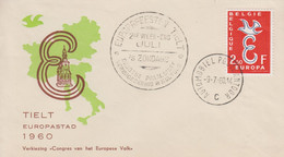 Enveloppe  BELGIQUE  Congrés  Européen   TIELT   1960 - Sonstige & Ohne Zuordnung