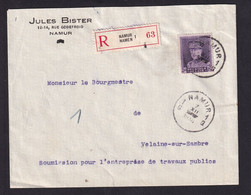 DDY 893 -- Courrier RECOMMANDE - Enveloppe TP Képi NAMUR 1936 Vers VELAINE Sur Sambre - Entete Jules Bister - 1931-1934 Kepi