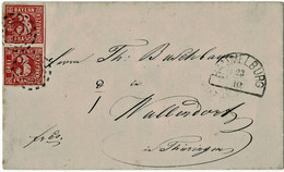 1862, 3 Kr. Paar, Hammelburg, Kabinett #  A4302 - Bavaria