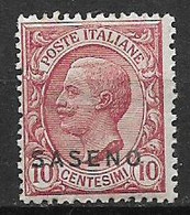 COLONIE ITALIANE SASENO 1923 FRANCOBOLLI D'ITALIA DEL 1901-22  SOPRASTAMPATI SASS. 1  MNH XF - Saseno