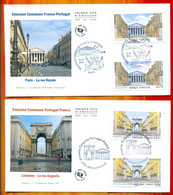 FDC-CM-Carte Maximum#2016-France-Portugal#Emission Commune,joint Issue (N° .5087-88))Architecture,Rue Royale,rue Augusta - 2010-2019