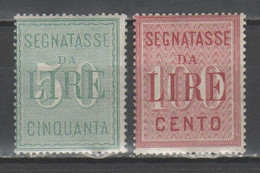 ITALIA 1884 - Segnatasse 50 E 100 L. **          (g7476) - Postage Due