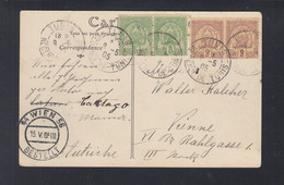 Frankreich France Tunisie AK Types Arabes 1905 Nach Wien - Covers & Documents
