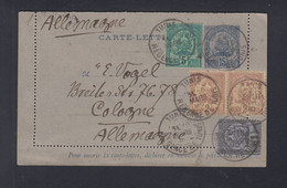 Frankreich France Tunisie Kartenbrief 1890 Tunis Nach Köln - Cartas & Documentos