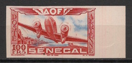 Sénégal - 1942 - PA N°Yv. 30 - 100f Rouge - Bord De Feuille - Non Dentelé / Imperf. - Neuf  Luxe ** / MNH / Postfrisch - Posta Aerea