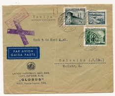LETTONIE - Enveloppe Depuis RIGA, 1938, Affranchissement Composé - Latvia