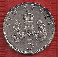 GRANDE-BRETAGNE 5 NEW PENCE - 1978 - 5 Pence & 5 New Pence