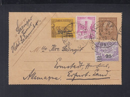 Frankreich France Tunisie Kartenbrief 1929 Tunis Nach Deutschland - Lettres & Documents