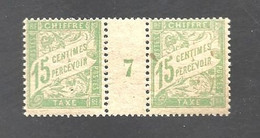 Timbre TAXE  15c   Millesime 7  (1897)   Legere Trace Charniere - Millesimes