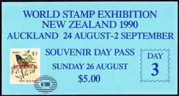 New Zealand 1986 Specimen Stamp On Exhibition Lottery Ticket, Honey-eater, Birds - Koekoeken En Toerako's