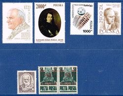 Polen / Pologne 1947 - 1992 , Kleines Lot Mit 7 Marken Postfrisch / MNH / Neuf - Other & Unclassified