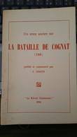 Cognat-Lyonne (Aillier, 03) - Un Texte Ancien Sur La Bataille De Cognat (1568) - Jean Simon - 1954, 20 Pages - Bourbonnais