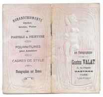 CASTRES - GASTON VALAT 25 RUE VILLEGOUDOU - CARNET DECOR FEMME NUE GAUFREE - PHOTOS SUR EMAUX - Werbung