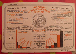 Buvard Publicité Compagnie D'assurances Générales Sur La Vie 1951 - Banque & Assurance