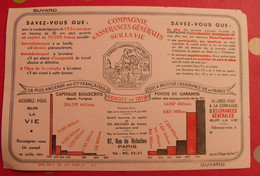 Buvard Publicité Compagnie D'assurances Générales Sur La Vie 1951 - Banque & Assurance