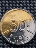 Pièce 50 Francs - Belge - Belgique - Pièce Fautée (frappe) - Unique - 1990 - Roi Baudouin Ier - 50 Frank