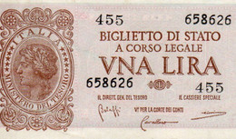 ITALIA 1 LIRA 1944 P-29b  UNC - Italia – 1 Lira