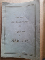 QUIEVRAIN  CARNET DE MARIAGE 1927 - Quievrain