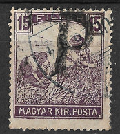 Hungary 1918/1919 15F Handstamped Porto/Official Stamp. Used. /// Base-stamp 1916 Mi195/Sc114. - Officials