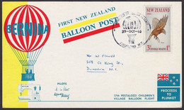 NEW ZEALAND 1965 BERNINA BALLOON POST - Poste Aérienne