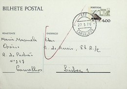 1979 Inteiro Postal «Instrumentos De Trabalho» 4$00 Enviado Dos Carvalhos Para Lisboa - Postwaardestukken