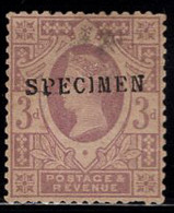 Great Britain (1887) 3d Victoria Overprinted SPECIMEN. Scott No 115. - Nuevos