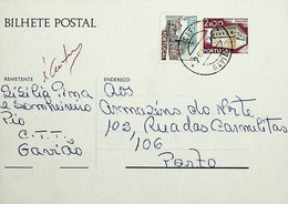 1977 Inteiro Postal Tipo «Paisagens E Monumentos» 2$00 Enviado Do Gavião Para O Porto - Postwaardestukken