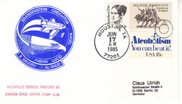 1985 USA  Space Shuttle Discovery STS-51G Mission And Astronauts Commemorative Cover - América Del Norte
