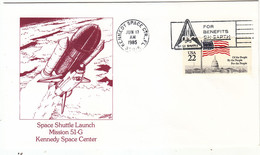 1985 USA  Space Shuttle Discovery STS-51G Mission And  Launch  Commemorative Cover - América Del Norte