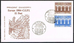 .[C0189] Andorra 1984; FDC Serie Europa (NS) - Storia Postale