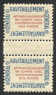 FRANCE 1946 --SERVICE N ° YT 15A  Paire - Ravitaillement General Administration Des Postes--MNH LUX - Nuevos