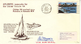 1985 USA  Space Shuttle Atlantic Namesake For The Orbiter Vehicle 104 Commemorative Cover - América Del Norte