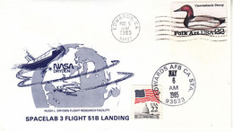 1985 USA  Space Shuttle Challenger STS-51B  Mission And Landing   Commemorative Cover - America Del Nord