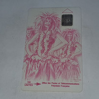 French Polynesia-(FP0009A)-vahine Purple-(2)-(36221)-(60units)-(tirage-30.000)-used Card+1card Prepiad Free - Polynésie Française