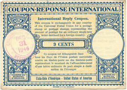 USA 1946 Internationale Antwortschein Zu 9 Cent Viol. K2 "CHICAGO / REGISTERED" - Andere & Zonder Classificatie