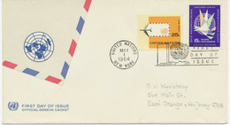 UNO NY 1.5.1964, 15 C And 25 C Air Mails On Superb FDC - FDC