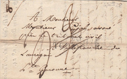 LAC Marque Postale 39 X 10 Mm 30 TOULOUSE Haute Garonne 4/7/1822 Taxe Manuscrite MODIFIEE Pour Villefranche Lauragais - 1801-1848: Precursors XIX