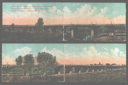 Dallas - Oak Cliff Viaduct Over Trinity River - Four-panel (seperated Two Parts) - Dallas