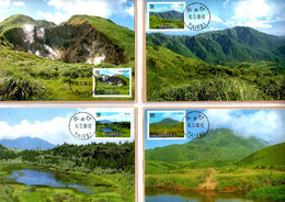 Taiwan 1988 Yangmingshan National Park Set On Maximum Cards - Maximumkarten