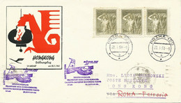 TSCHECHOSLOWAKEI 1961 Selt. Mitläuferpost Der Lufthansa FRANKFURT - HONG KONG - Luftpost