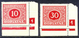 TSCHECHOSLOWAKEI PORTO 1928 Portomarken 10 Postfr. Pra.-Stücke PLATTEN-NR ABART - Timbres-taxe