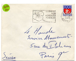 MOSELLE - Dépt N° 57 = THIONVILLE 1965 = FLAMME Non Codée =  SECAP Multiple ' PENSEZ + CODIFIEZ' = Pensée N° 1 - Zipcode