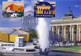 Carte Postale 1er Jour, Capitales Européennes, Berlin, Philharmonie Et Porte De Brandebourg, 2005 (YT 3810 + 12) - Non Classificati