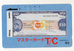 JAPON TELECARTE TRAVELERS CHEQUE MASTERCARD - Briefmarken & Münzen