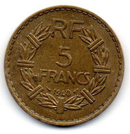 5 Francs 1940 - TB+ - Otros & Sin Clasificación