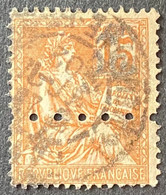 FRA0117Up - Type Mouchon 15 C Orange Clair Used Perforated Stamp - Type II - 1900-01 - France YT 117 - 1900-02 Mouchon